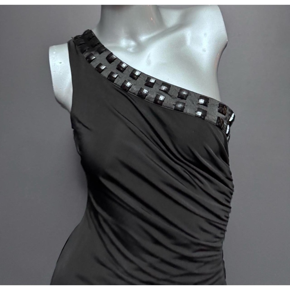 Vintage Y2K One-Shoulder Studded Ruched Mini Dress - Picture 2 of 5